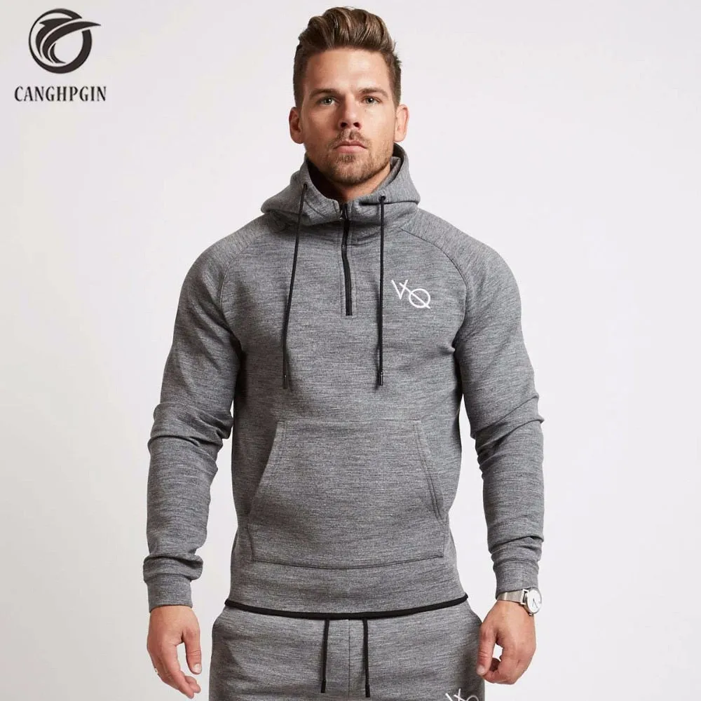 CANGHPHIN Brand Running Jacket Men Hooded Hoodies Sportswear Outdoor Sport Jacket Mens Run Jogging Sweatshirt Slim Fit Pullover