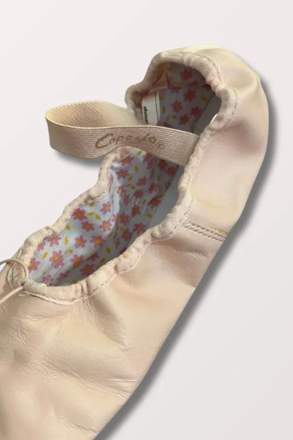 Children's Daisy Leather Ballet Shoes - Ballet Pink