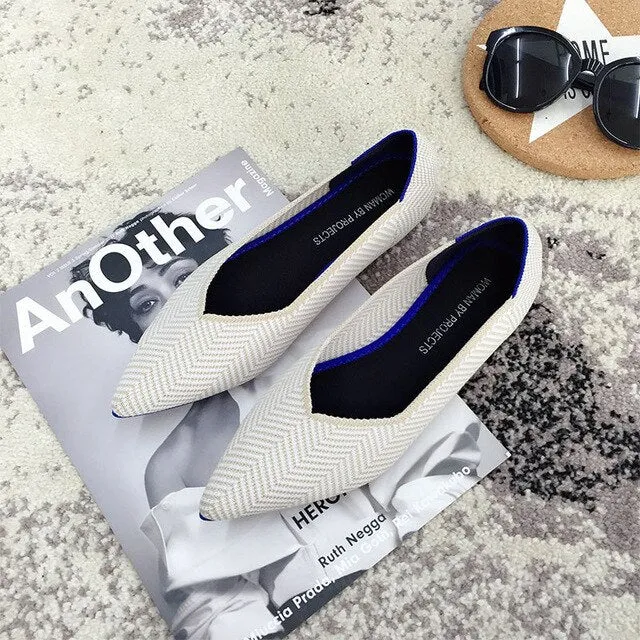 Loafers shoes Soft Sole 3D Wool Knitted Pregnant Moccasins women