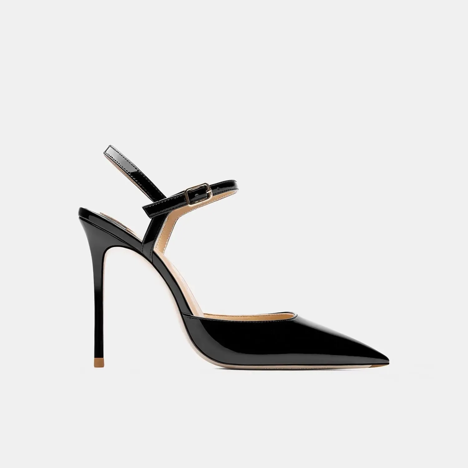 Nicika Black Slingback Heels