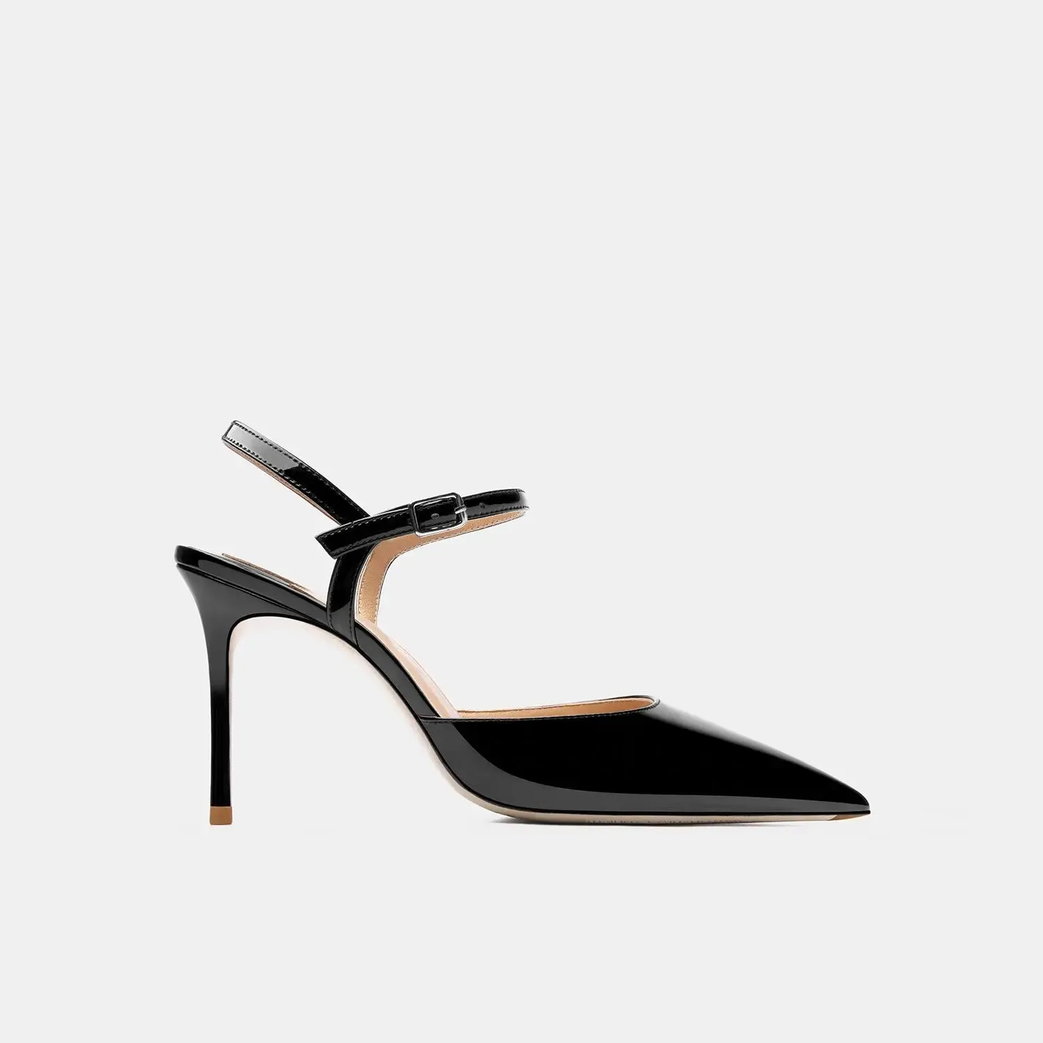 Nicika Black Slingback Heels