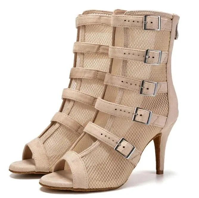 Nude Dance Booties Latin Salsa Ballroom Dance Boots