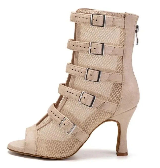 Nude Dance Booties Latin Salsa Ballroom Dance Boots