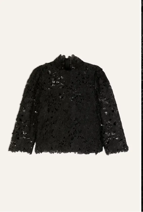 Paul High Neck Lace Top