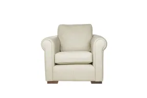 Scala | Leather Armchair | Softgrain White