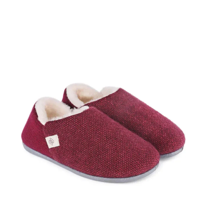 Shu Da Isobel closed back slipper in Rich Berry