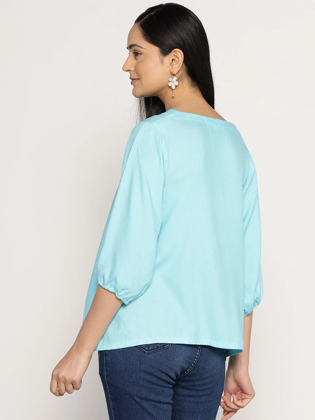 Skyblue Rayon Top - BloomSwirl