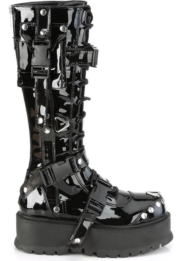 SLACKER-260 [Black Patent] | PLATFORM BOOTS [PREORDER]