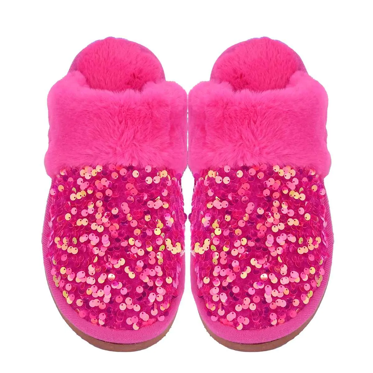 SPE0012 Sequin Furry Slippers