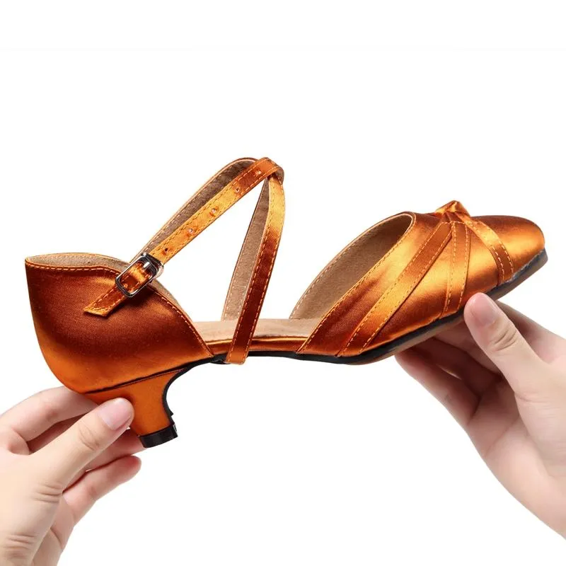 Women's Satin Heels Modern Shoes Ballroom Dance Shoes